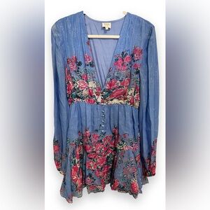 Hemant & Nandita floral mini dress size large